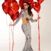 Vargas Rhinestone Sequin Fringe Skirt Set
