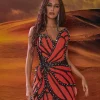 Vega Butterfly Sequin Pearl Mini Dress