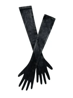 Velvet Gloves In Black