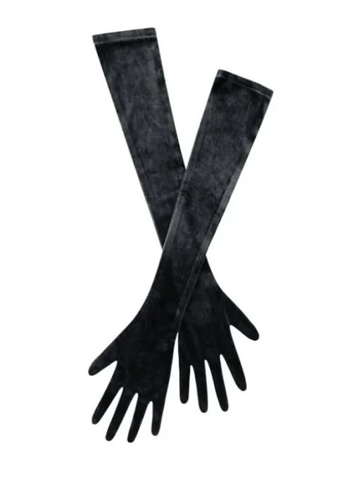 Velvet Gloves In Black