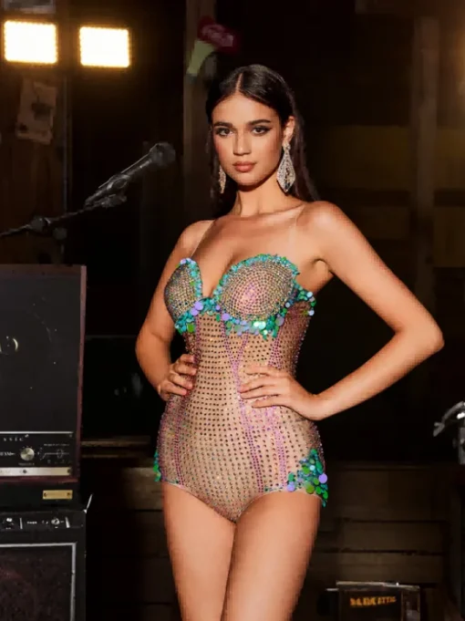 Wynter Spaghetti Rhinestone Bodysuit