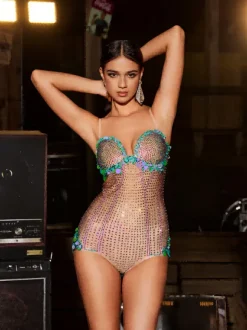 Wynter Spaghetti Rhinestone Bodysuit