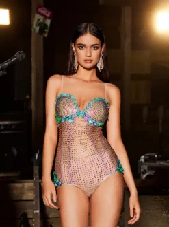 Wynter Spaghetti Rhinestone Bodysuit