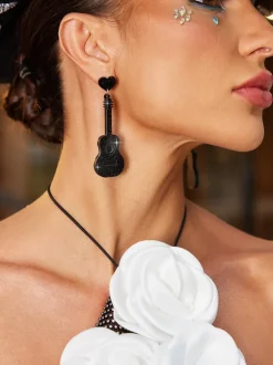 Xipil Heart Guitar Earrings
