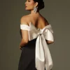 Xylia Off Shoulder Bow Mini Dress