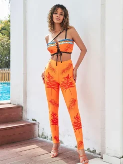 Yannick Embellished Asymmetric Bandage Pants Set