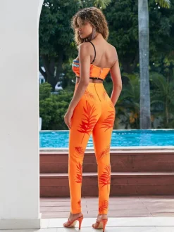 Yannick Embellished Asymmetric Bandage Pants Set