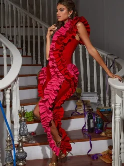Yemi One Shoulder Ruched Bandage Dress