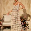 Yxalira Spaghetti Cutout Knitted Maxi Dress