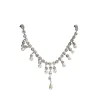 Zala Crystal Pearl Fringe Necklace