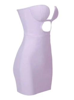 Zander Strapless Cutout Bandage Dress In Lilac