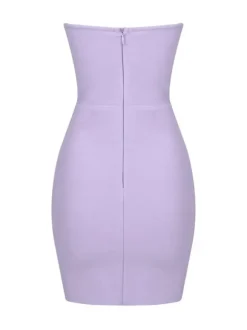 Zander Strapless Cutout Bandage Dress In Lilac
