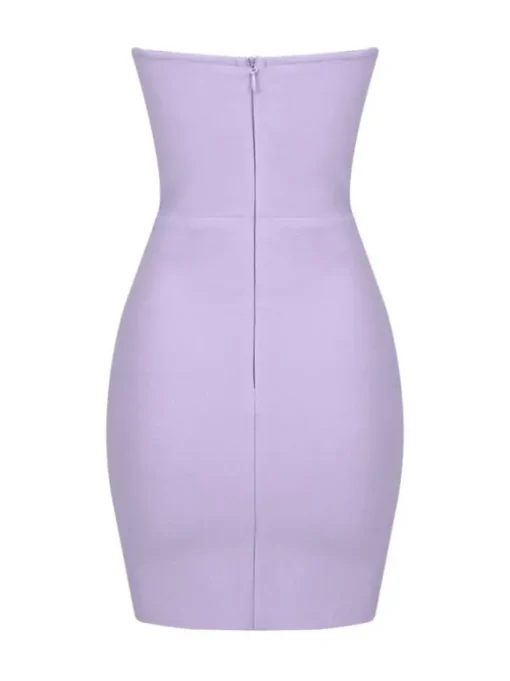 Zander Strapless Cutout Bandage Dress In Lilac