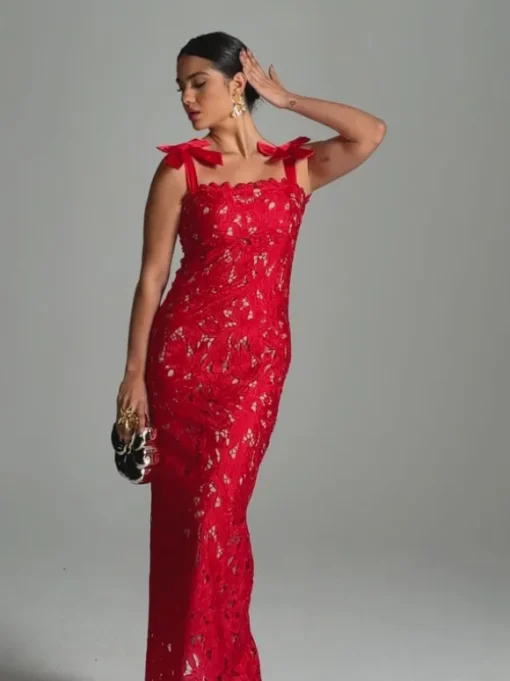 Zerrin Bow Floral Maxi Dress