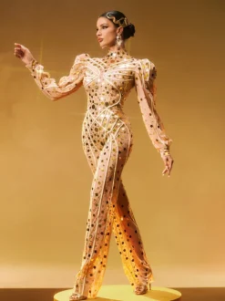 Zylar Long Sleeve Embellished Jumpsuit