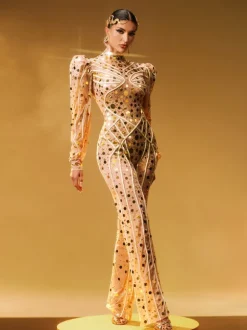 Zylar Long Sleeve Embellished Jumpsuit